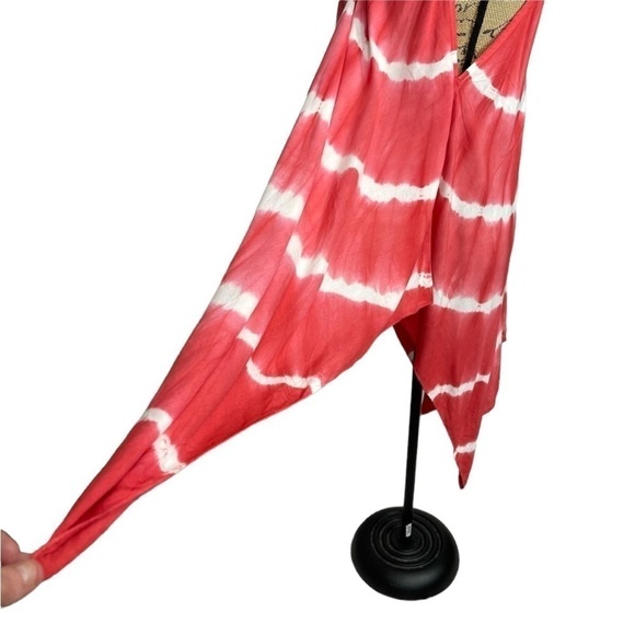 BOUTIQUE Tie Dye Hot Pink Boho Asymmetrical Tunic - Picture 5 of 8